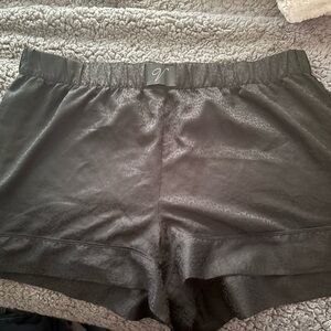 Victoria's Secret Black Satin Athletic Shorts